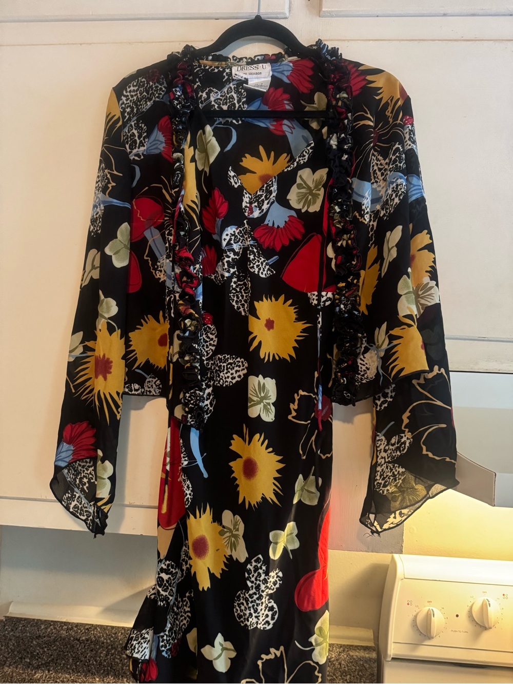 Y2K Dress-U By Sharon Floral Dress & Ruffle Cardigan 2 Piece Set Sz 6